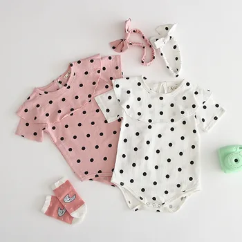 Infant Toddler Dots Ruffles Collar Rompers With Bow Headbands 2019 Summer Cute Sweet Baby Girl Short Sleeve Rompers
Infant Toddler Dots Ruffles Collar Rompers With Bow Headbands 2019 Summer Cute Sweet Baby Girl Short Sleeve Rompers