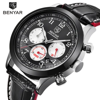 BENYAR Top Brand Luxury Men Waterproof Sport Chronograph Men Military Leather Quartz Watches Men Leisure Clock Relogio Masculino
BENYAR Top Brand Luxury Men Waterproof Sport Chronograph Men Military Leather Quartz Watches Men Leisure Clock Relogio Masculino