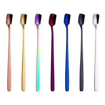 100pcs Stainless Steel Square Head Ice Spoons Mixing Spoon Dessert Long Handle Scoop Cocktail Bar Tools Rainbow Dinnerware R026
100pcs Stainless Steel Square Head Ice Spoons Mixing Spoon Dessert Long Handle Scoop Cocktail Bar Tools Rainbow Dinnerware R026