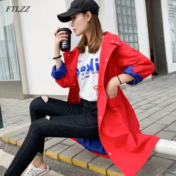 FTLZZ Loose Windbreaker Coats 2019 New Spring Autumn Women Hooded Trench Long Coats Single Breasted Pocket Outwear
FTLZZ Loose Windbreaker Coats 2019 New Spring Autumn Women Hooded Trench Long Coats Single Breasted Pocket Outwear