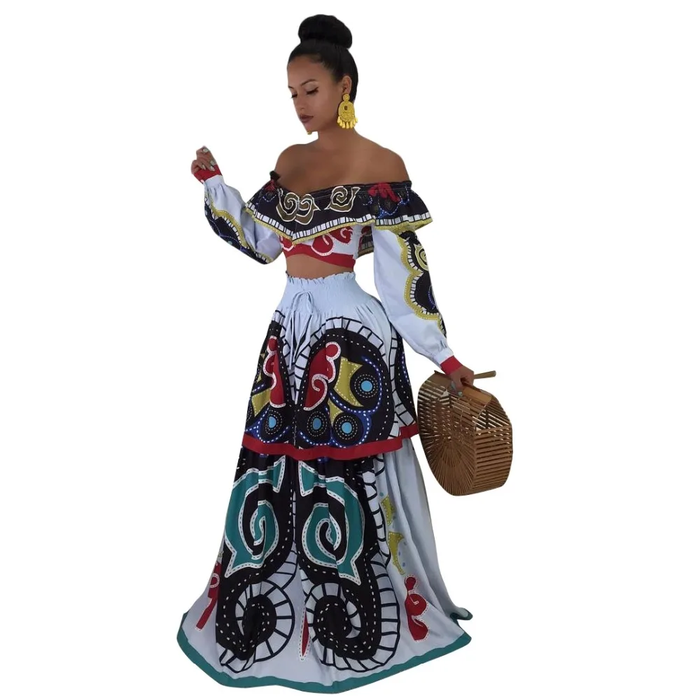 2019 women Dress lace up Full sleeve lace blouses National Print Ruffles floor length skirts suits 2pcs set outfit 3color LD8272
2019 women Dress lace up Full sleeve lace blouses National Print Ruffles floor length skirts suits 2pcs set outfit 3color LD8272