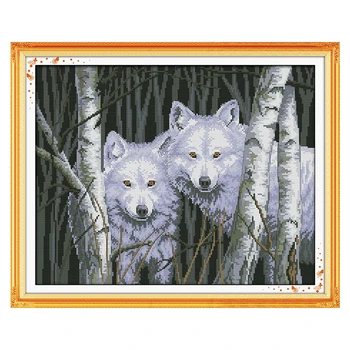 Joy Sunday chinese crossstitch kits set Wolves in woods DMC14CT 11CTcotton fabric baby room painting gift factory wholesale
Joy Sunday chinese crossstitch kits set Wolves in woods DMC14CT 11CTcotton fabric baby room painting gift factory wholesale