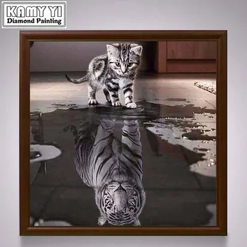 New Handicrafts Cat Reflection Tiger 5D Diy Diamond Painting Cross Stitch Animal Diamond embroidery Mosaic European Home Decor
New Handicrafts Cat Reflection Tiger 5D Diy Diamond Painting Cross Stitch Animal Diamond embroidery Mosaic European Home Decor
