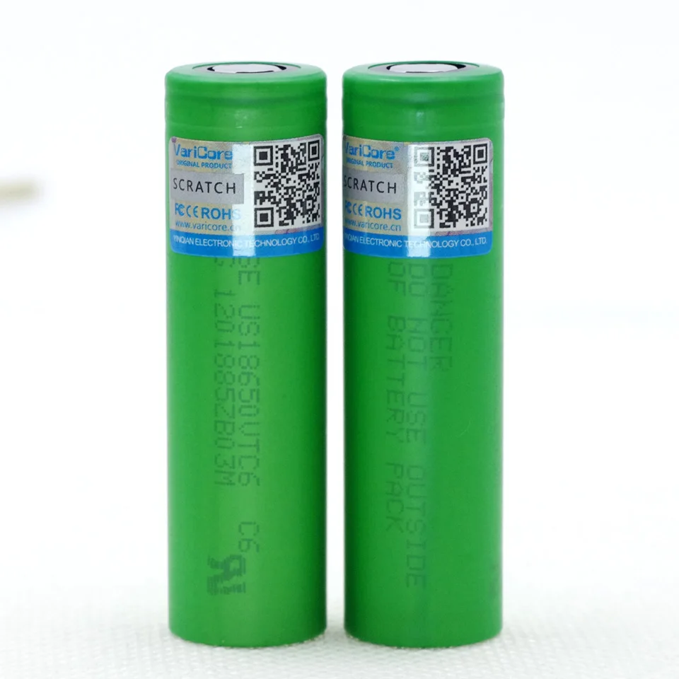 3PCS VariCore VTC6 18650 battery 3.7V 3000mAh lithium ion rechargeable battery 18650, electronic cigarette battery
3PCS VariCore VTC6 18650 battery 3.7V 3000mAh lithium ion rechargeable battery 18650, electronic cigarette battery