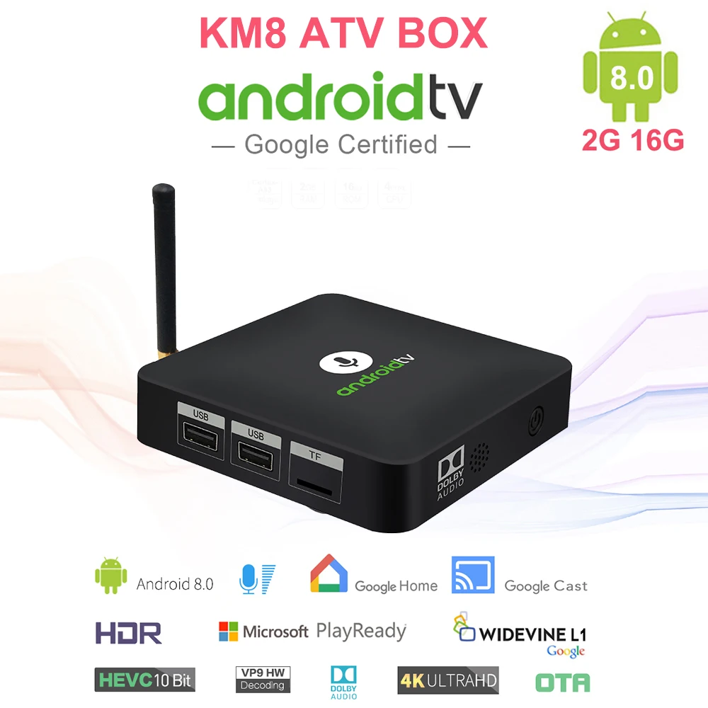 KM8 ATV 2G 16G Smart tv box android8.0 Amlogic S905X Quad-care 64 bit 2.4GHz WiFi 4K H.265 LAN 100M top tv box high qualitly
KM8 ATV 2G 16G Smart tv box android8.0 Amlogic S905X Quad-care 64 bit 2.4GHz WiFi 4K H.265 LAN 100M top tv box high qualitly
