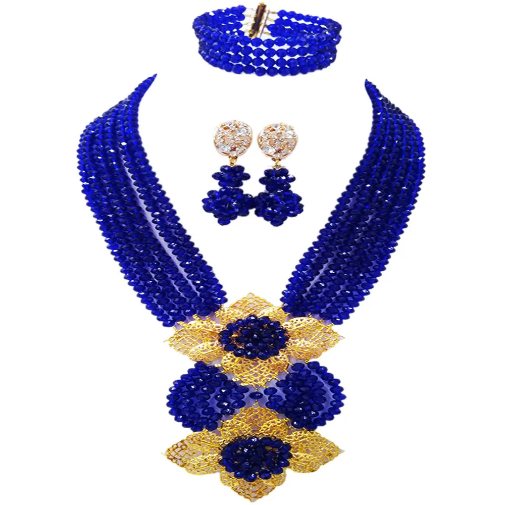 Pretty Royal Blue African Beads Jewelry Set Crystal for Nigerian Wedding Party Gifts 6HLK02
Pretty Royal Blue African Beads Jewelry Set Crystal for Nigerian Wedding Party Gifts 6HLK02
