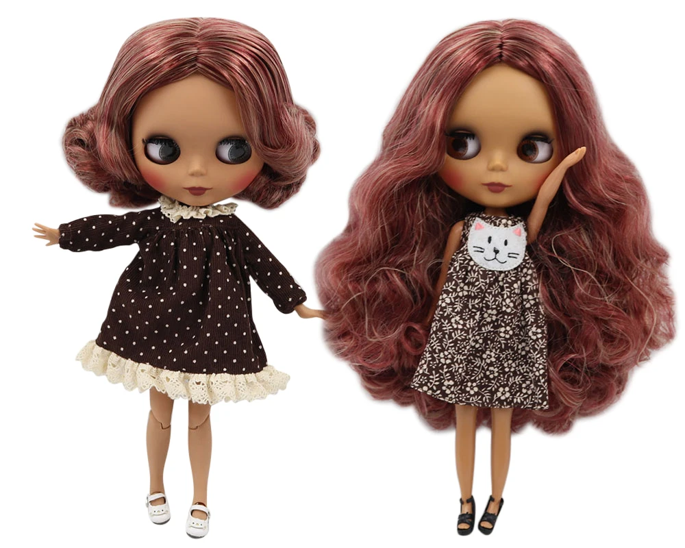 New 1/6 Blyth doll Black Matte face Original body Red mixed Gold hair. No.BL12532/3227
New 1/6 Blyth doll Black Matte face Original body Red mixed Gold hair. No.BL12532/3227