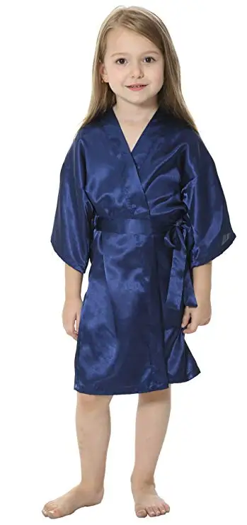 Kids Solid Satin Rayon Kimono Robe Bridesmaid Solid Bathrobe Children Nightgown Sleepwear Dressing Gown Kids Solid Satin Rayon Kimono Robe Bridesmaid Solid Bathrobe Children Nightgown Sleepwear Dressing Gown