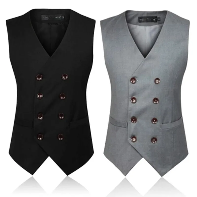 Mens Double Breasted Vest Slim Fit Men Dress Suit Vest Men Formal Black Grey Vest Suit Gilet Business Wedding Suit Vest
Mens Double Breasted Vest Slim Fit Men Dress Suit Vest Men Formal Black Grey Vest Suit Gilet Business Wedding Suit Vest