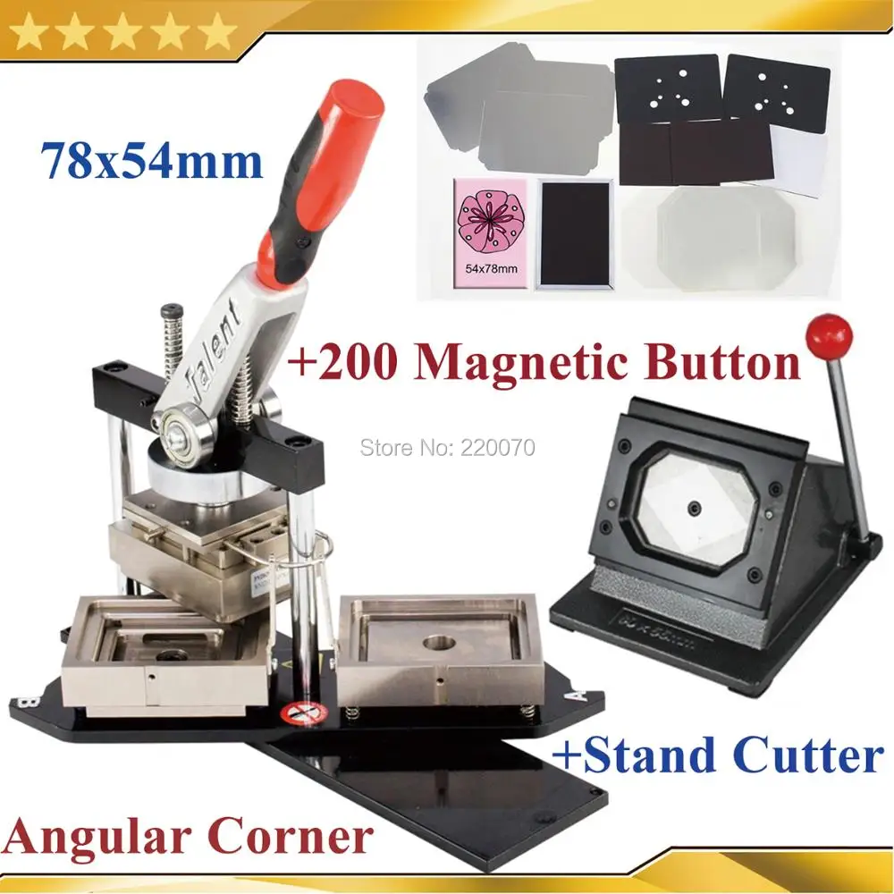 N4 Angular Corner 54x78mm Rectangular Button Maker Badge Making Machine Plus Mold+Stand Cutter+ 200 Sets Fridge Magnet
N4 Angular Corner 54x78mm Rectangular Button Maker Badge Making Machine Plus Mold+Stand Cutter+ 200 Sets Fridge Magnet