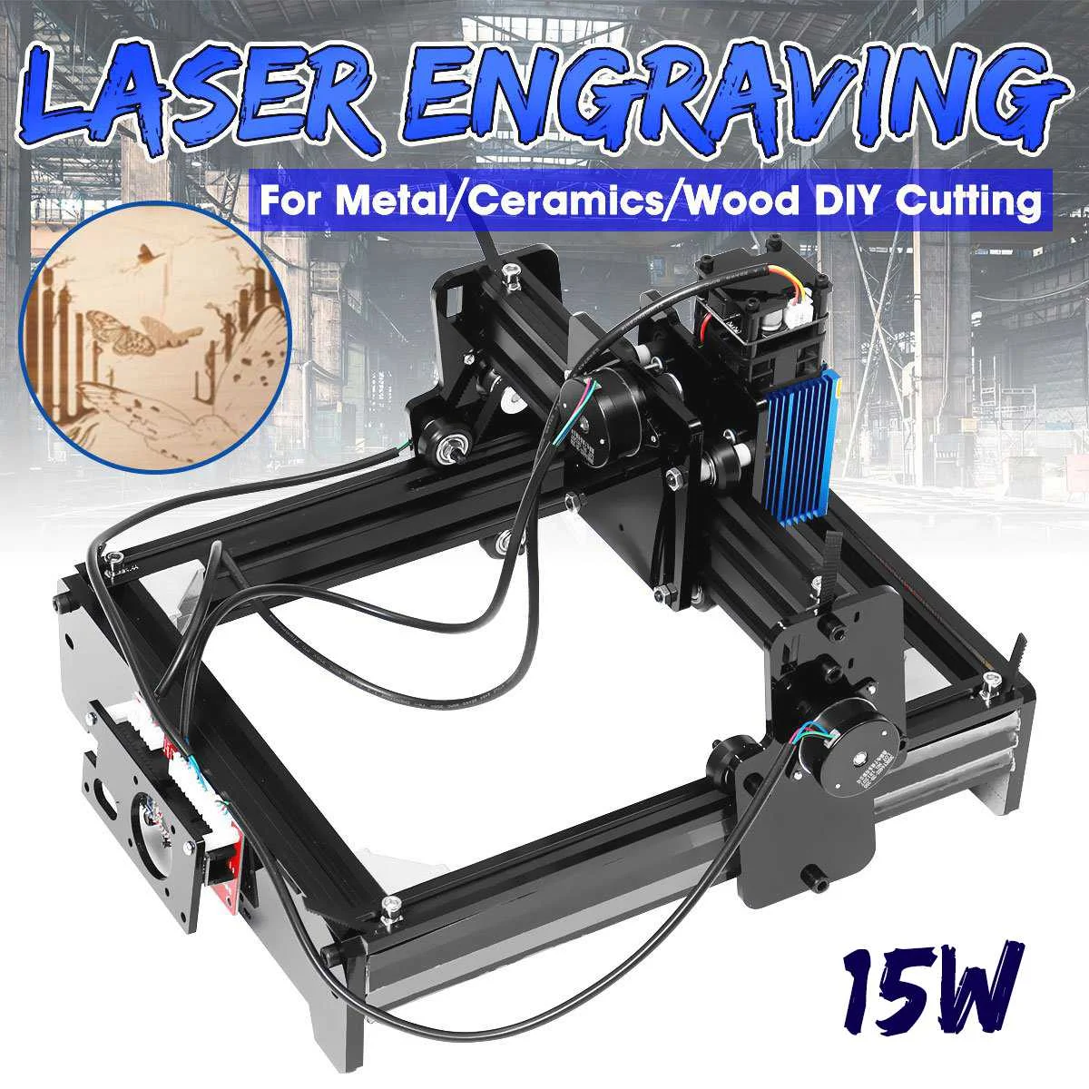 15000mW High Precision Laser Engraving Machine 10W/12W/15W Metal Wood Marking Engraving Home DIY Logo Printer Cutter Wood Router
15000mW High Precision Laser Engraving Machine 10W/12W/15W Metal Wood Marking Engraving Home DIY Logo Printer Cutter Wood Router