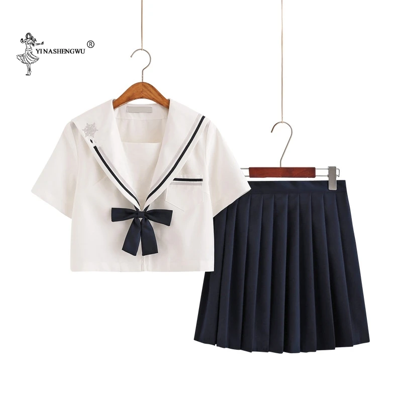 Autumn Summer Japanese School Uniforms For Girls Cute Long-length Sailor Tops Pleated Skirt Full Sets Cosplay JK Costume Series
Autumn Summer Japanese School Uniforms For Girls Cute Long-length Sailor Tops Pleated Skirt Full Sets Cosplay JK Costume Series