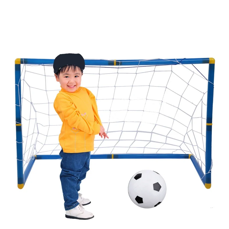 Image Portable 45cm Football Goal Post Utility Net Soccer Goal Post + Net + Ball + Pump Safe Indoor Outdoor Sports