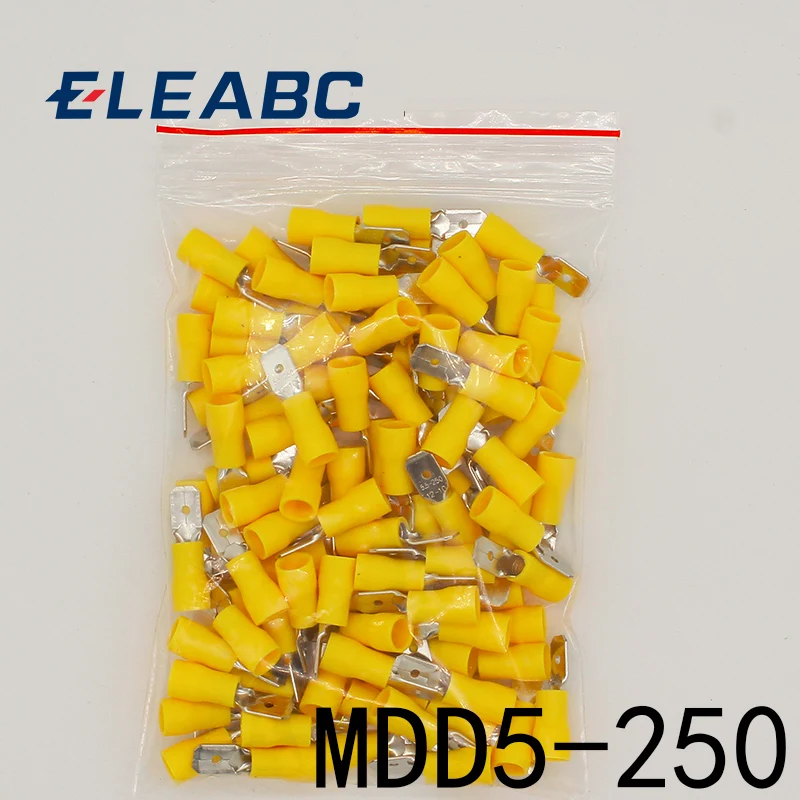 MDD5-250 MDD5.5-250 male Insulated Spade 100PCS/Pack Quick Connector Terminals Crimp Terminal AWG MDD
MDD5-250 MDD5.5-250 male Insulated Spade 100PCS/Pack Quick Connector Terminals Crimp Terminal AWG MDD