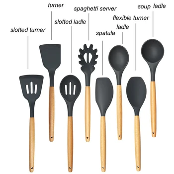 9PCS/Set Food Grade Silicone Wood Handle Cooking Utensils Set Cookware Set Kitchen Cooking Tools 
9PCS/Set Food Grade Silicone Wood Handle Cooking Utensils Set Cookware Set Kitchen Cooking Tools