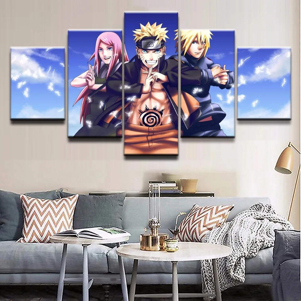 

5 Panel Naruto Characters Modular Picture Modern Living Room Wall Art Decorative Framework Canvas Painting Artwork Anime Poster