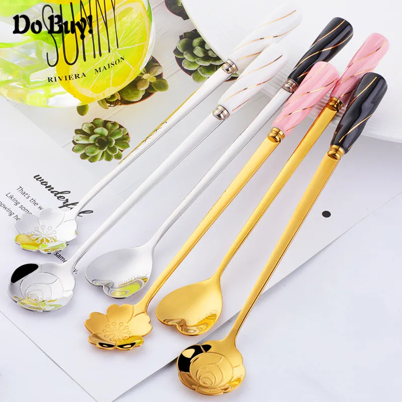 1pcs Stainless Steel Coffee Spoon Ceramic Handle Rose Cherry Heart Spoon Teaspoons Coffee Stirrers Creative Mixing Spoon
1pcs Stainless Steel Coffee Spoon Ceramic Handle Rose Cherry Heart Spoon Teaspoons Coffee Stirrers Creative Mixing Spoon