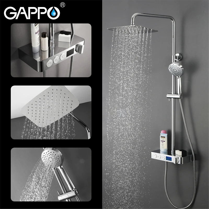 

GAPPO shower Faucets Digital Display thermostatic bathtub faucet rainfall shower set mixer tap thermostat faucet bath mixer