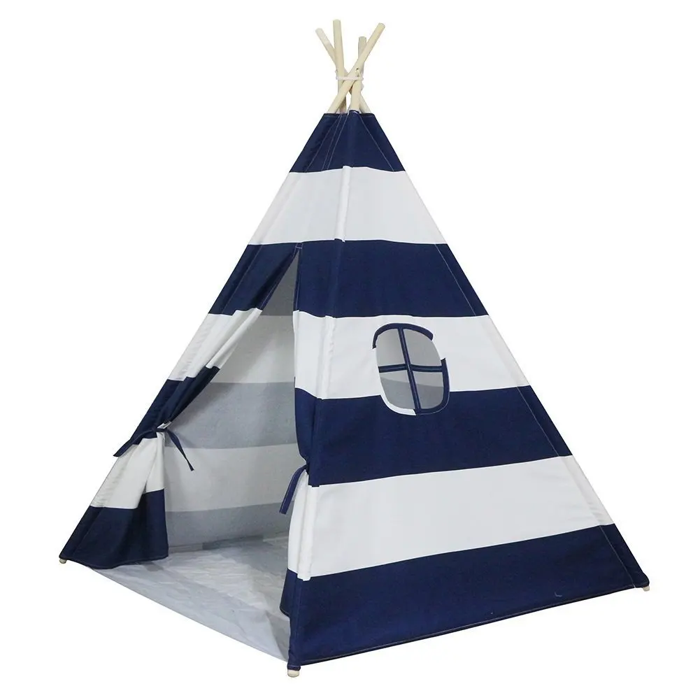 Hidden Blue Striped Indoor Children's Tent Game House Indian Triangle Folding Playtent for Kids
Hidden Blue Striped Indoor Children's Tent Game House Indian Triangle Folding Playtent for Kids