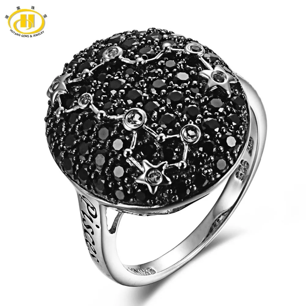 Hutang 925 Sterling Silver Rings Fine Jewelry Punk Pisces Constellation Black Spinel & White Topaz Ring for Women Birthday Gift
Hutang 925 Sterling Silver Rings Fine Jewelry Punk Pisces Constellation Black Spinel & White Topaz Ring for Women Birthday Gift