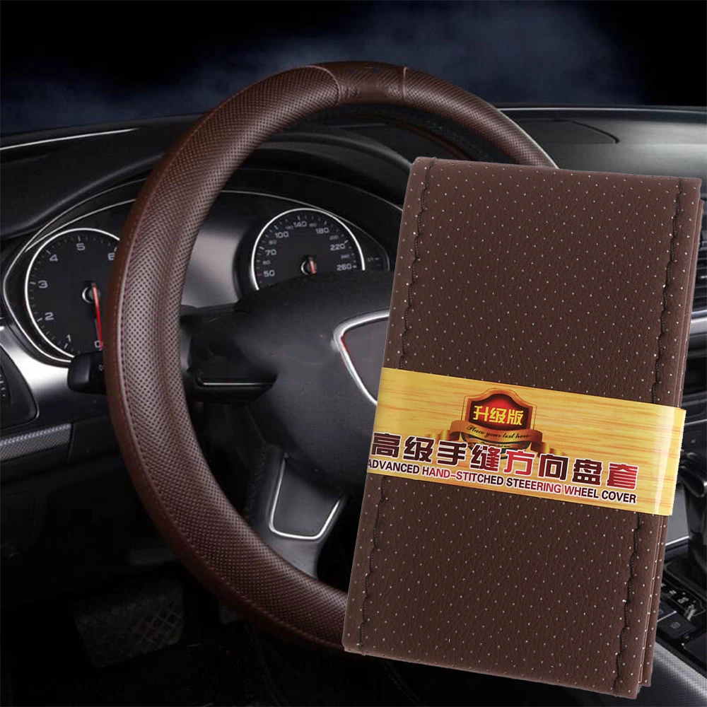 1PC Soft Grip PU Leather Breathable DIY Hand Sew Car Steering Wheel Cover With Needle and Thread Air Hole For Auto Van SUV
1PC Soft Grip PU Leather Breathable DIY Hand Sew Car Steering Wheel Cover With Needle and Thread Air Hole For Auto Van SUV