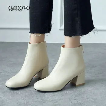 Ankle Boots Women comfy Square High Heel Boots Fashion Square Toe Zipper Boots Autumn Winter Female Shoes Black White Beige
Ankle Boots Women comfy Square High Heel Boots Fashion Square Toe Zipper Boots Autumn Winter Female Shoes Black White Beige