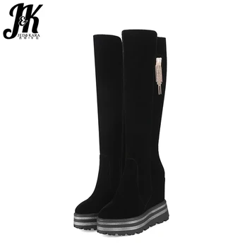 JK Flock Over The Knee Women Boots Pointed Toe Wedges Crystal Footwear High Heels Female Boot Platform Shoes Women Winter 2018
JK Flock Over The Knee Women Boots Pointed Toe Wedges Crystal Footwear High Heels Female Boot Platform Shoes Women Winter 2018