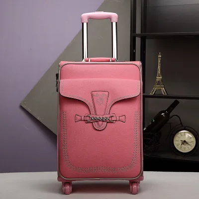 PU carry-on Suitcase with wheels Women pink luggage travel bag trolley bags suitcases
PU carry-on Suitcase with wheels Women pink luggage travel bag trolley bags suitcases