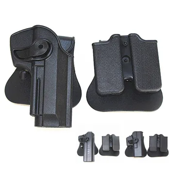 

Military Combat Gun Holster Tactical Hunting Glock 17 19 Beretta M9 1911 IMI Pistol Paddle Waist Holster with Magazine Pouch