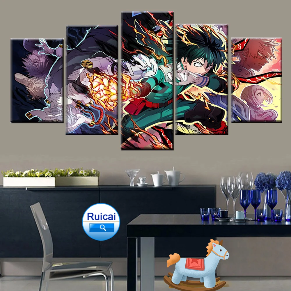 Living room decoration picture modular frame wall art canvas print 5 pieces anime my hero college character poster
Living room decoration picture modular frame wall art canvas print 5 pieces anime my hero college character poster