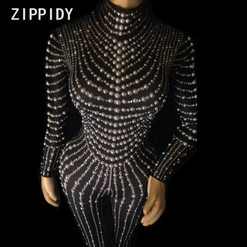 Sexy Pearls Stones Jumpsuit Black Or Nude Stretch Bodysuit Women's Birthday Party Wear Nightclub Singer Dance Show Sexy Leggings
Sexy Pearls Stones Jumpsuit Black Or Nude Stretch Bodysuit Women's Birthday Party Wear Nightclub Singer Dance Show Sexy Leggings