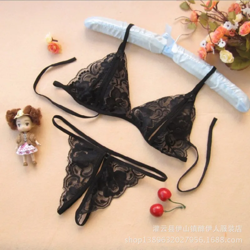 Women's Sexy Lingerie Erotic Lingerie Transparent G-string Knickers Underwear Open Crotch Lace Sexy Underwear Bra + T Pants
Women's Sexy Lingerie Erotic Lingerie Transparent G-string Knickers Underwear Open Crotch Lace Sexy Underwear Bra + T Pants