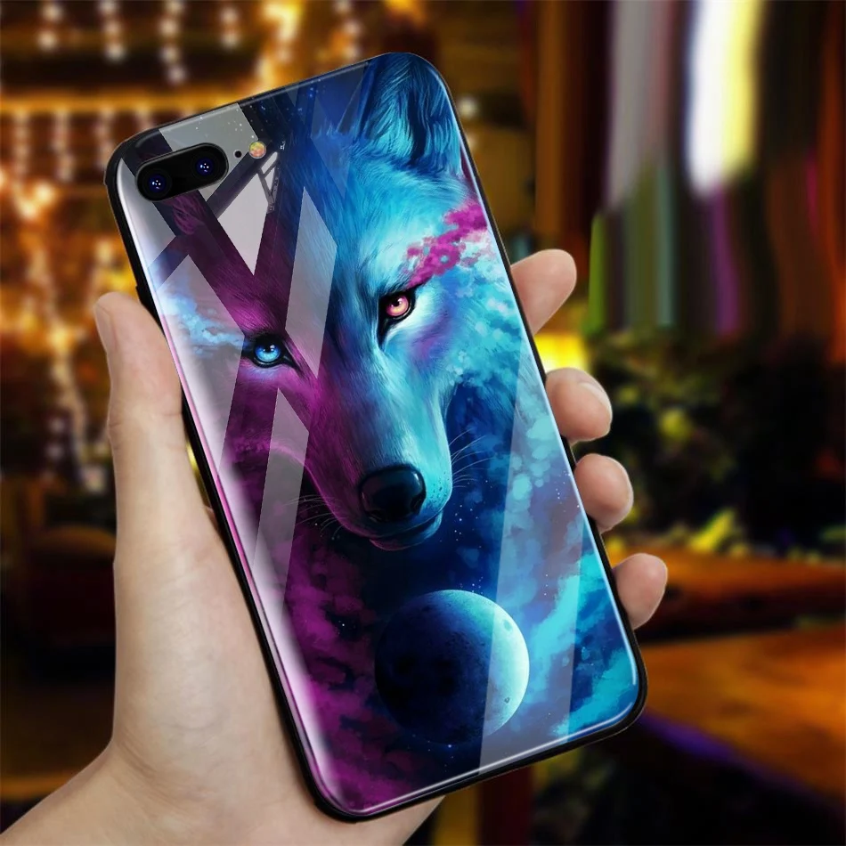 TOMKAS Animal Glass Case For iPhone X 8 7 10 6 Cover Phone Cases For iPhone X 7 8 6 6s Plus Case Luxury Cute TPU PC Covers Coque (2)