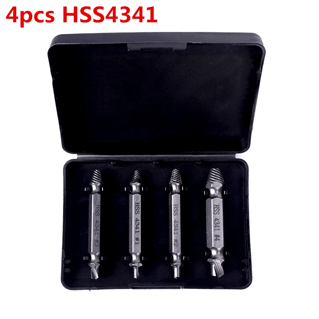 

High Quality 4pcs HSS 4341 Double-headed Broken Screw Extractor Stud Spanner Tool Opener Breakage Dismantling Tools Screwdriver