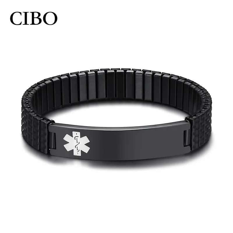 Personalized Men's Bracelet Medical Alert ID Bangle Wristbands For Diabetic Stainless Steel Elasticity Name Bracelet Watchband
Personalized Men's Bracelet Medical Alert ID Bangle Wristbands For Diabetic Stainless Steel Elasticity Name Bracelet Watchband