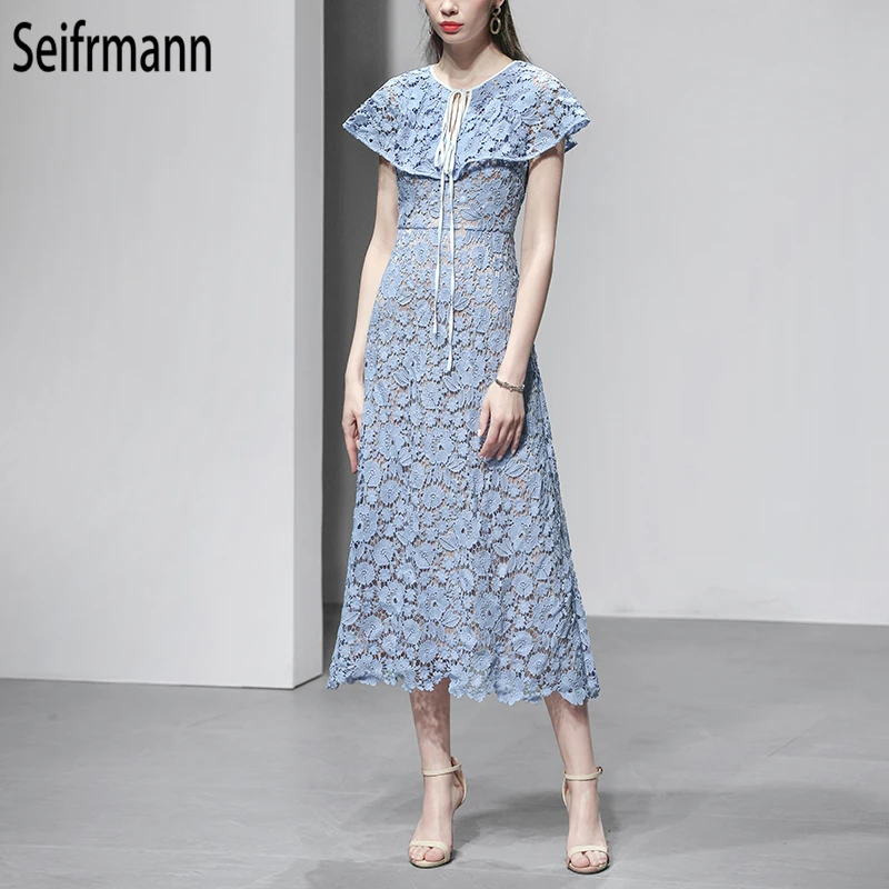 Seifrmann 2019 Spring Summer Women Dress Runway Fashion Designer Floral Embroidery Hollow Out Elegant Party Lace Dresses
Seifrmann 2019 Spring Summer Women Dress Runway Fashion Designer Floral Embroidery Hollow Out Elegant Party Lace Dresses
