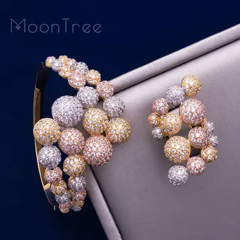 MoonTree Luxury Ball Connected Three Color Full Mirco Paved Microl Zirconia Bangle Ring Sets Luxurious Brilliant Women Copper N
MoonTree Luxury Ball Connected Three Color Full Mirco Paved Microl Zirconia Bangle Ring Sets Luxurious Brilliant Women Copper N