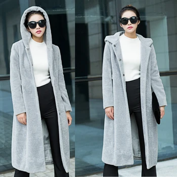 X-long women Artificial fur coat imitation sheep shearing slim long hooded faux fur jacket grey color Windbreaker S-XL
X-long women Artificial fur coat imitation sheep shearing slim long hooded faux fur jacket grey color Windbreaker S-XL