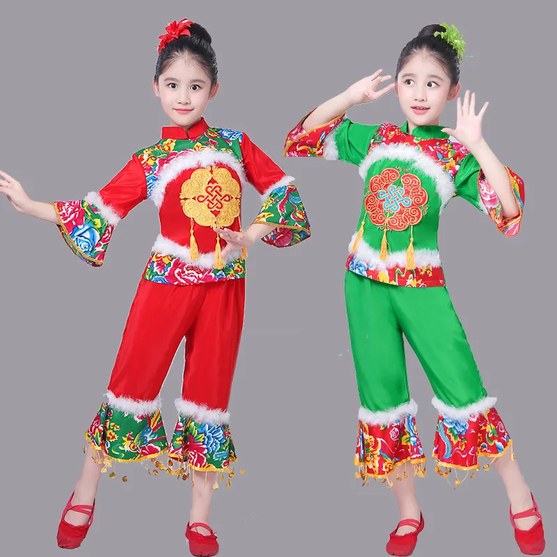 Traditional Chinese Folk Dance Costume For Kids New Children Yangge Show Clothing Girl Happy Performance Dance Green
Traditional Chinese Folk Dance Costume For Kids New Children Yangge Show Clothing Girl Happy Performance Dance Green