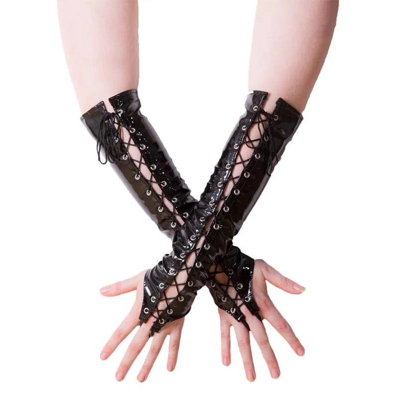 Sexy PVC Hard Cuff Hanging Cuff Dance Gloves Nightclub Stage Ds Costume Dance Costume Party Finger Long Gloves
Sexy PVC Hard Cuff Hanging Cuff Dance Gloves Nightclub Stage Ds Costume Dance Costume Party Finger Long Gloves