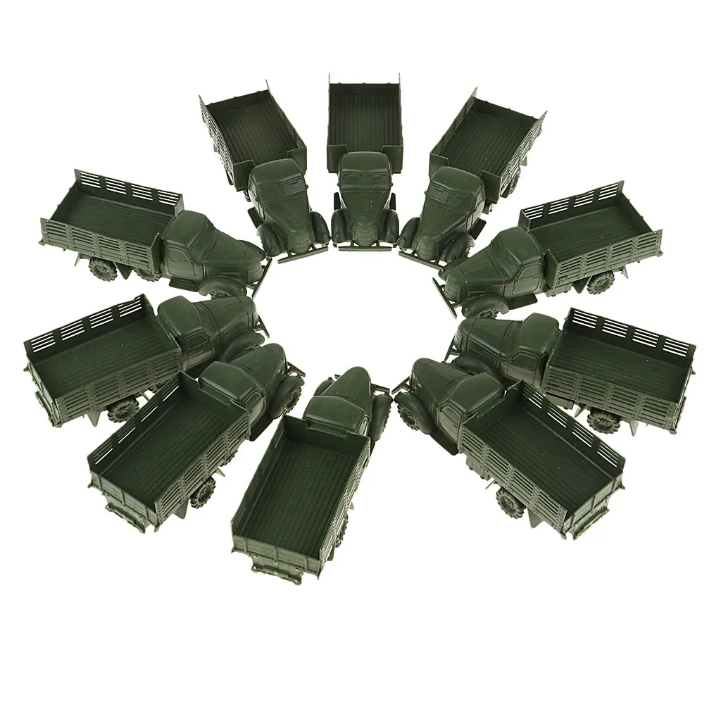 10pcs Diecast Military Vehicle Model Trucks Toy Sand Table Model Accessories