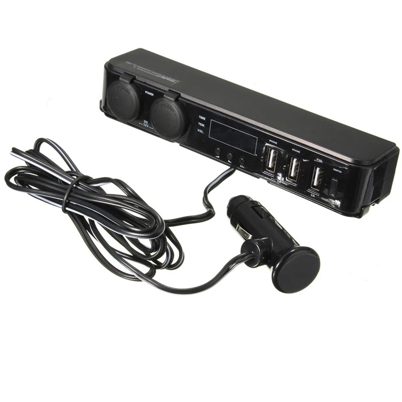 12V Car Back Seat Mount 3 Port Usb Power Charger Cigarette Lighter Socket Adapter Charger + Digital Voltmeter Led
12V Car Back Seat Mount 3 Port Usb Power Charger Cigarette Lighter Socket Adapter Charger + Digital Voltmeter Led