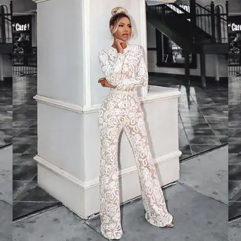 High Quality Sexy Long Sleeve Lace Rayon Bandage Jumpsuit 2019 Celebrity Designer Fashion Jumpsuit
High Quality Sexy Long Sleeve Lace Rayon Bandage Jumpsuit 2019 Celebrity Designer Fashion Jumpsuit