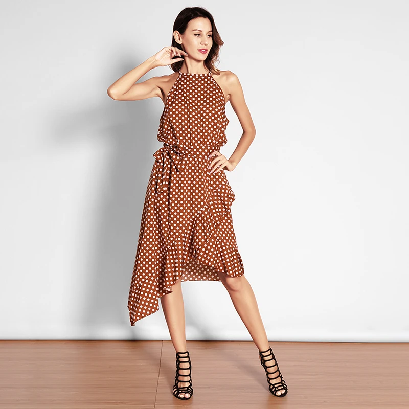 Women dot sleeveless summer dress irregular ruffles halter bandage lace up new dresses Vestidos for female women dresses
Women dot sleeveless summer dress irregular ruffles halter bandage lace up new dresses Vestidos for female women dresses