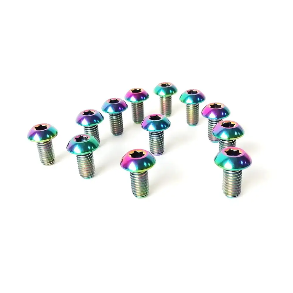 Rainbow M5x10mm Disc Brake Rotor Bolts T25 Torx Titanium Bicycle Parts MTB Mountain Bike Brake Rotor Ti Screw 12PCS
Rainbow M5x10mm Disc Brake Rotor Bolts T25 Torx Titanium Bicycle Parts MTB Mountain Bike Brake Rotor Ti Screw 12PCS