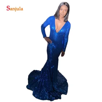 Royal Blue Sequins Prom Dresses Shiny Mermaid Black Girls Prom Party Gowns Long Sleeve V Neck Homecoming Dress robe gala D745
Royal Blue Sequins Prom Dresses Shiny Mermaid Black Girls Prom Party Gowns Long Sleeve V Neck Homecoming Dress robe gala D745