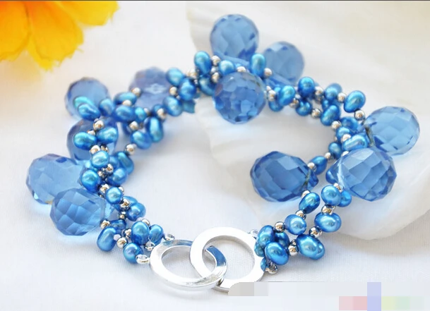 Hot selling>@@ > 01321 3row 8" blue rice pearl faceted drip crystal bracelet -Bride jewelry free shipping
Hot selling>@@ > 01321 3row 8" blue rice pearl faceted drip crystal bracelet -Bride jewelry free shipping