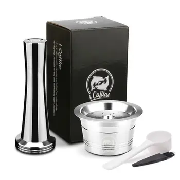 Stainless Steel Metal 2 in 1 Usage Coffee Grinder Pods Filter Nespresso Reusable Capsule Refillable Refilable Spoon Brush
Stainless Steel Metal 2 in 1 Usage Coffee Grinder Pods Filter Nespresso Reusable Capsule Refillable Refilable Spoon Brush