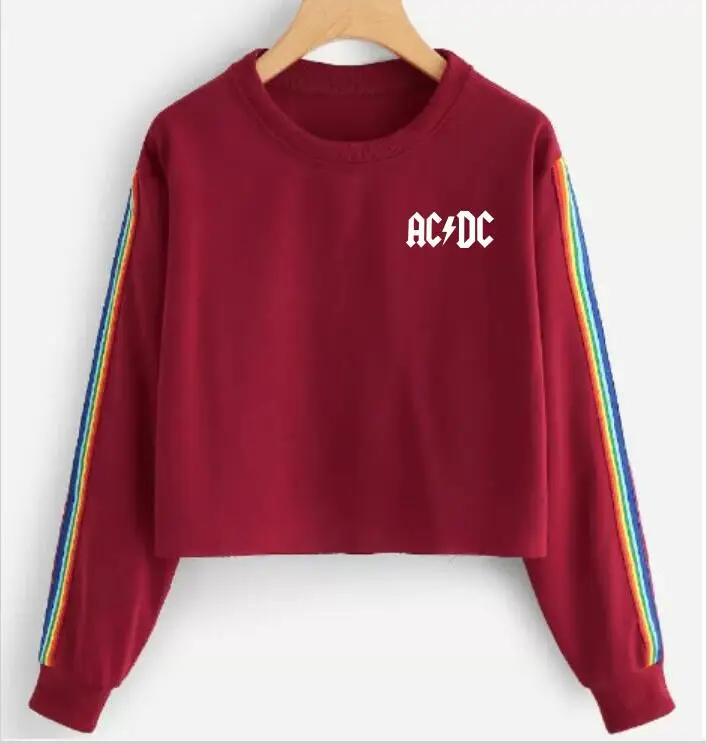 2019 Jacket Harajuku ACDC Hoodie ACDC Women Short Rainbow Stripe Street Pack Kpop Cropped Tops Womenswear
2019 Jacket Harajuku ACDC Hoodie ACDC Women Short Rainbow Stripe Street Pack Kpop Cropped Tops Womenswear