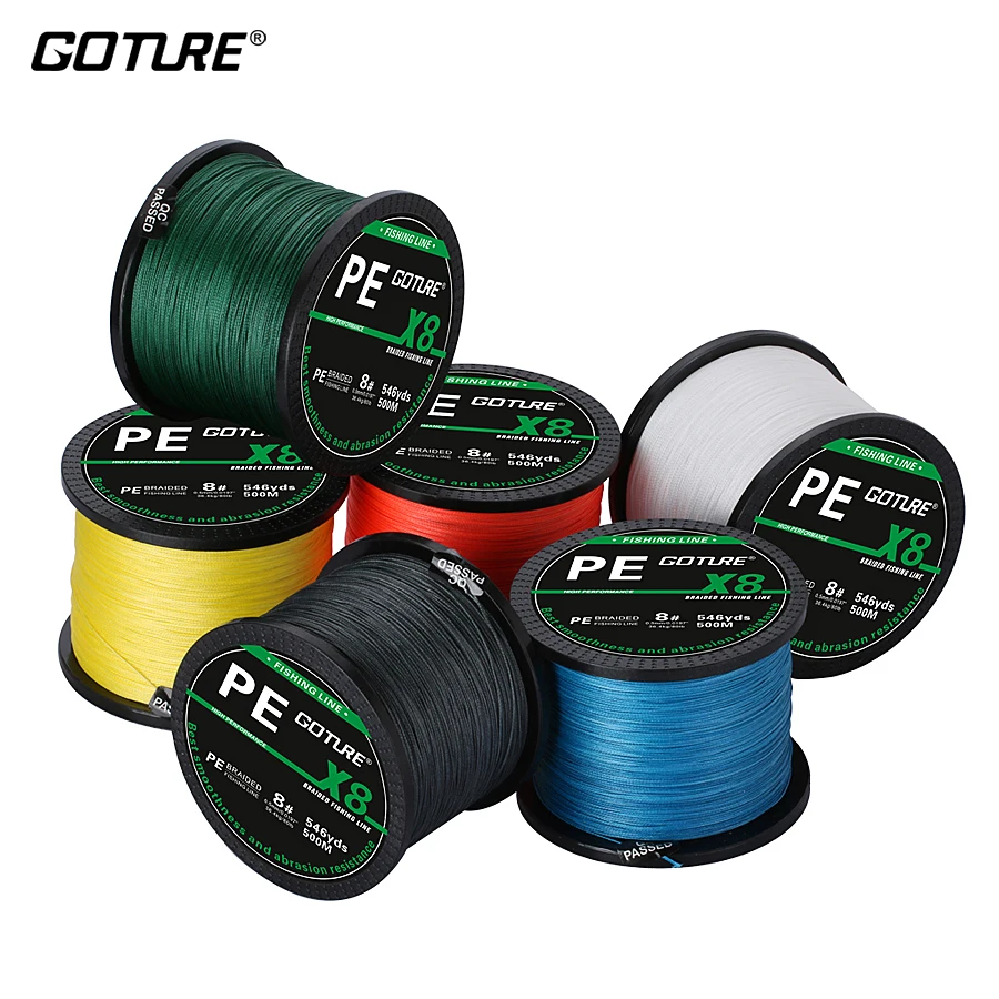 Goture PE Braided Fishing Line 4 Strands 8 Strands 500M 1000M Braided Wire Multifilament Fishing Braid Cord 12-80LB 6 Colors
Goture PE Braided Fishing Line 4 Strands 8 Strands 500M 1000M Braided Wire Multifilament Fishing Braid Cord 12-80LB 6 Colors